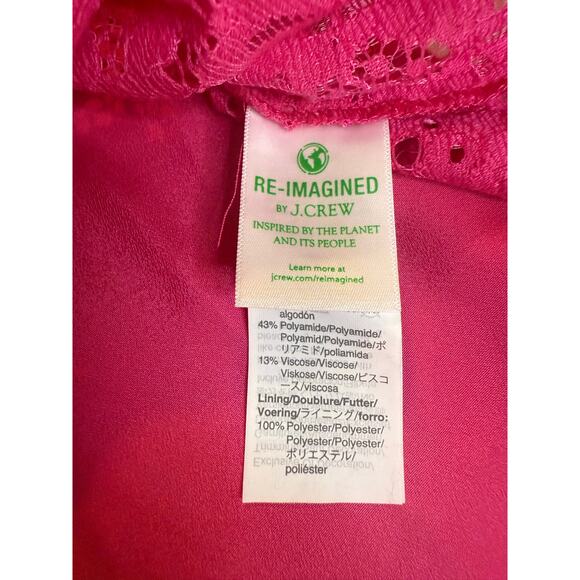 J.Crew Womens XS Pink Floral Lace Top Ruffle Sleeve Reimagined Collection - Picture 6 of 11